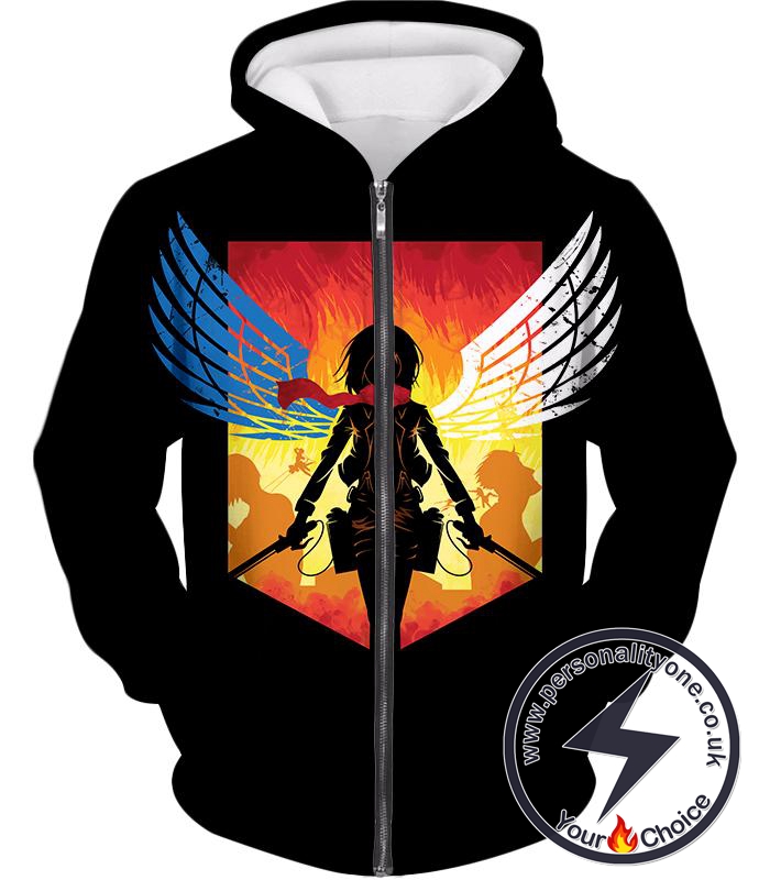 Attack on Titan Eren Yeager Vs Colossus Titan Zip Up Hoodie